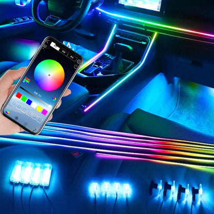 6 in 1 Car Hidden Acrylic LED Colorful Decorative Atmosphere Light Strip - Atmosphere lights by buy2fix | Online Shopping UK | buy2fix