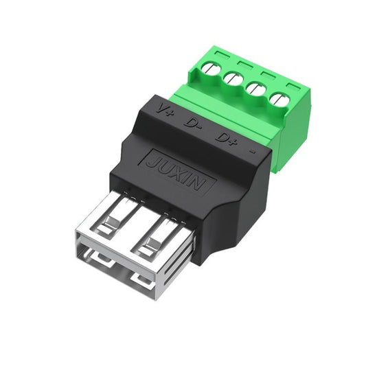 JUXIN USB2.0 Plug Adapter Type-A to 4 Pin Screw Terminal Block Connector, Spec: Female - Cable & Adapters by buy2fix | Online Shopping UK | buy2fix