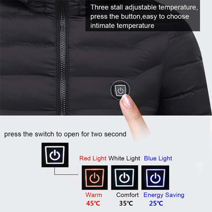 Winter Smart Electric Heating Hooded Jacket, Size:XXXXL(Red) - Down Jackets by buy2fix | Online Shopping UK | buy2fix