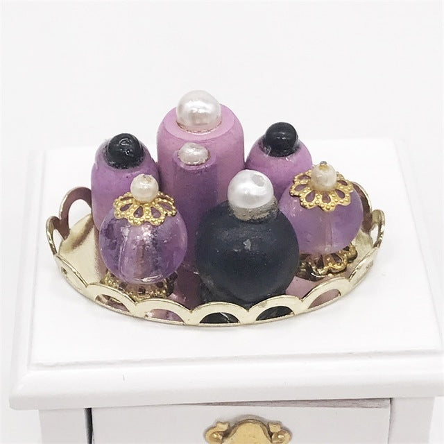 3 PCS Mini Doll House Dressing Table Decoration Cosmetic Set(Purple) - Pretend Play Toys by buy2fix | Online Shopping UK | buy2fix