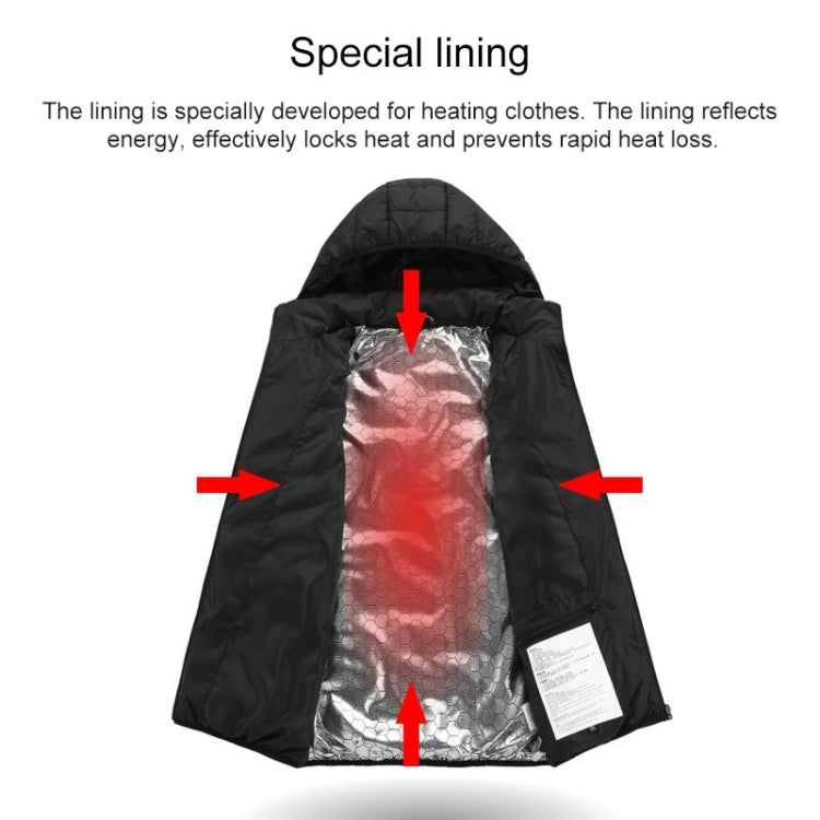 USB Heated Smart Constant Temperature Hooded Warm Coat for Men and Women (Color:Red Size:XXL) - Down Jackets by buy2fix | Online Shopping UK | buy2fix