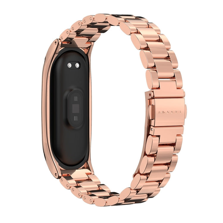 Mijobs Stainless Steel Metal Watch Band for Xiaomi Mi Band 3 & 4 & 5 & 6(Rose Gold) - Watch Bands by MIJOBS | Online Shopping UK | buy2fix