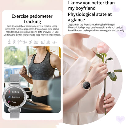 KC06 Women Menstrual Period Smart Watch Bracelet, Blood Pressure / Heart Rate Monitoring, Silicone Strap(Gold) - Smart Wear by buy2fix | Online Shopping UK | buy2fix