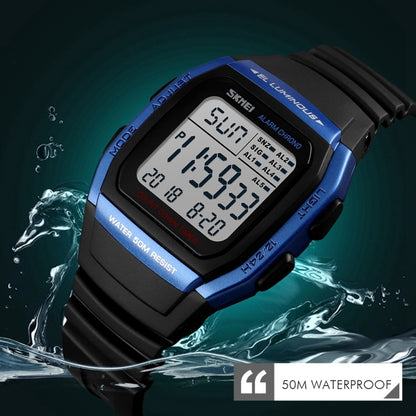 SKMEI 1278 Fashionable Outdoor 50m Waterproof Digital Watch Student Sports Wrist Watch Support 5 Group Alarm Clocks(Black) - Sport Watches by SKMEI | Online Shopping UK | buy2fix