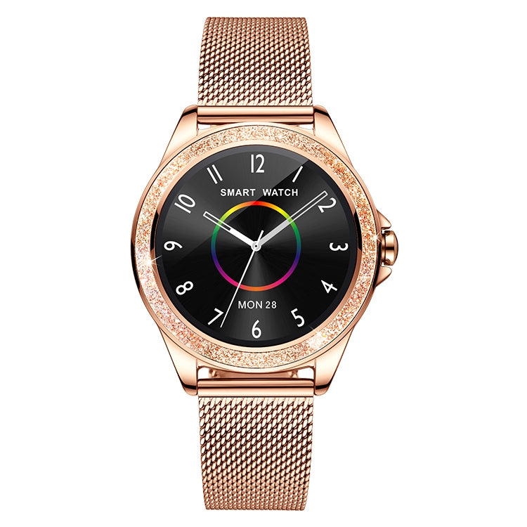 M6003 Stainless Steel Mesh Strap Fashion Smart Watch for Women, Support Heart Rate Monitoring & Pedometer & Sleep Monitoring & Calories(Rose Gold) - Smart Wear by buy2fix | Online Shopping UK | buy2fix