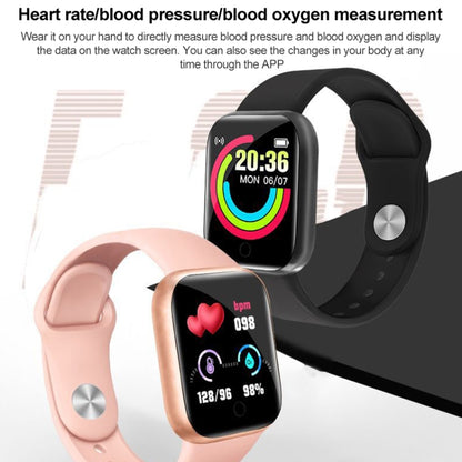 Y68 1.44 inch Smart Watch, Support Heart Rate Blood Pressure Blood Oxygen Monitoring (Black) - Smart Wear by buy2fix | Online Shopping UK | buy2fix