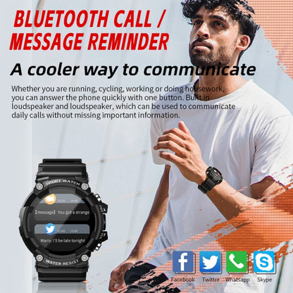 LOKMAT ATTACK 3 1.28 inch TFT Screen Sports Fitness Smart Watch, Support Bluetooth Call(Black) - Smart Watches by Lokmat | Online Shopping UK | buy2fix