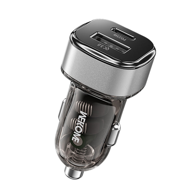 WK WP-C45 Vanguard Series Mecha Transparent USB+Type-C Fast Car Charger (Grey) - Car Charger by WK | Online Shopping UK | buy2fix