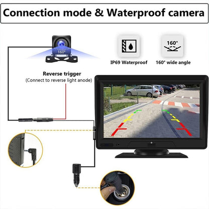 P702D 7 inch Portable Touch Display Wireless Car Navigator Dual-lens Smart Driving Recorder - Car DVRs by buy2fix | Online Shopping UK | buy2fix