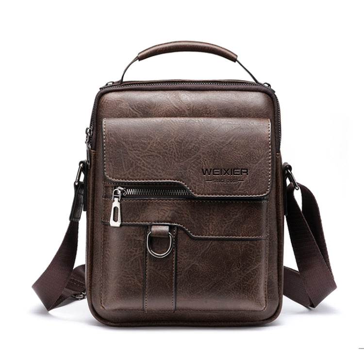 WEIXIER 8642 Men Business Retro PU Leather Handbag Crossbody Bag (Dark Brown) - Crossbody Bags by WEIXIER | Online Shopping UK | buy2fix