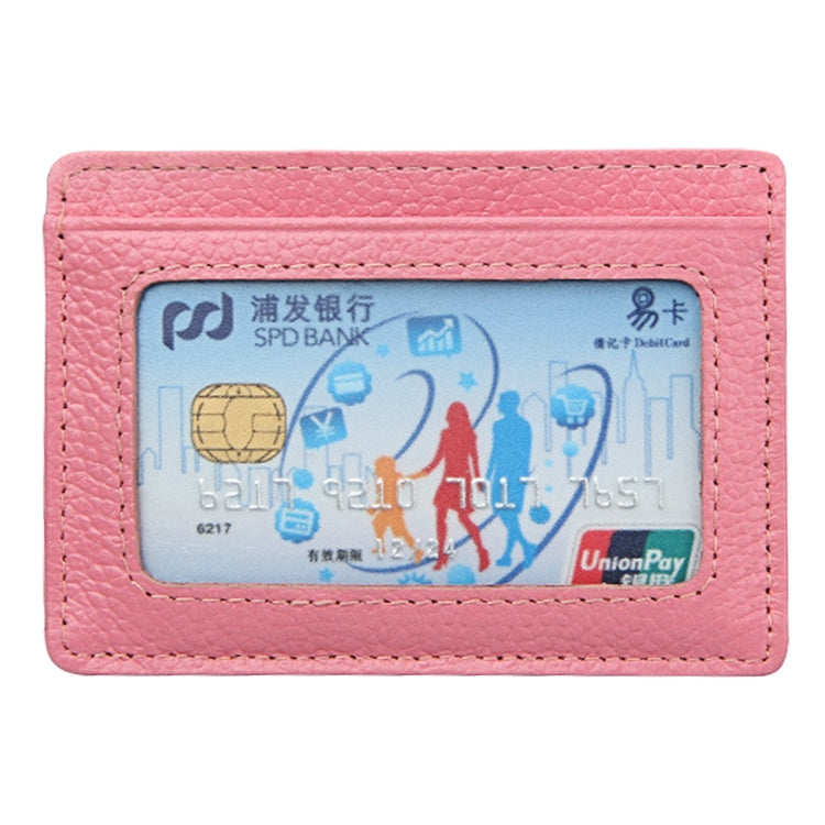 KB37 Antimagnetic RFID Litchi Texture Leather Card Holder Wallet Billfold for Men and Women (Pink) - Antimagnetic RFID Package by buy2fix | Online Shopping UK | buy2fix