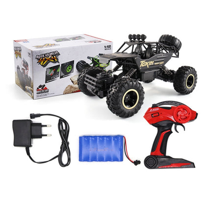 HD6026 1:12 Large Alloy Climbing Car Mountain Bigfoot Cross-country Four-wheel Drive Remote Control Car Toy, Size: 37cm(Silver) - RC Cars by buy2fix | Online Shopping UK | buy2fix