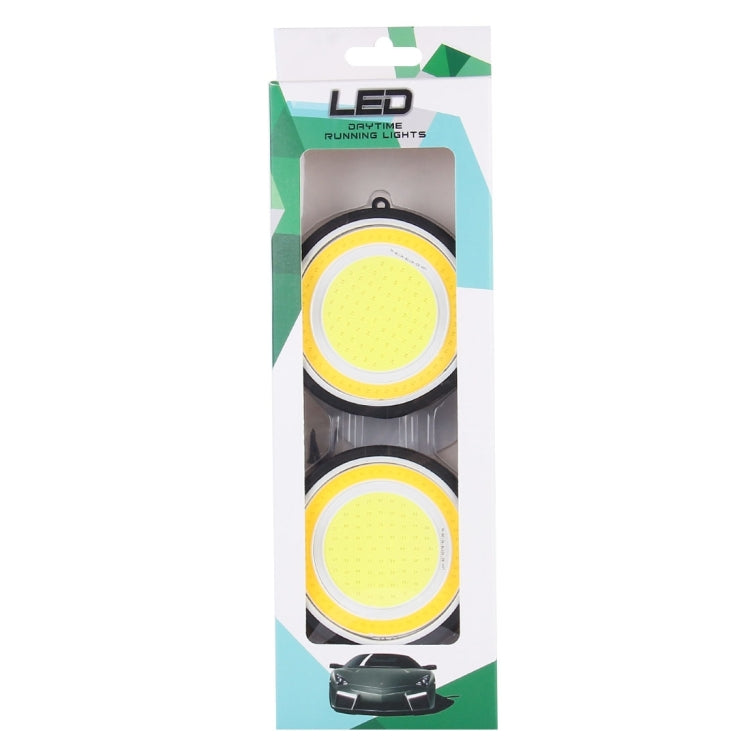 2 PCS DC 12V 10W 6000K Circular Car DRL Daytime Running Lights Lamp(White Light + Yellow Light) - Running Lights by buy2fix | Online Shopping UK | buy2fix