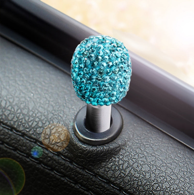 Crystal Car Aluminium Alloy Door Lock Modified Decoration (Lake Blue) - In Car by buy2fix | Online Shopping UK | buy2fix