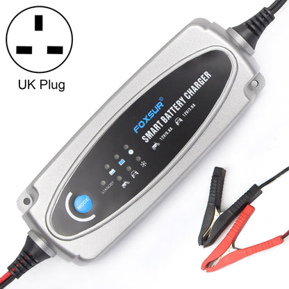 FOXSUR 0.8A / 3.6A 12V 5 Stage Charging Battery Charger for Car Motorcycle,  UK Plug - Battery Charger by FOXSUR | Online Shopping UK | buy2fix