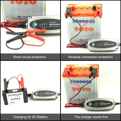 FOXSUR 0.8A / 3.6A 12V 5 Stage Charging Battery Charger for Car Motorcycle,  UK Plug - Battery Charger by FOXSUR | Online Shopping UK | buy2fix