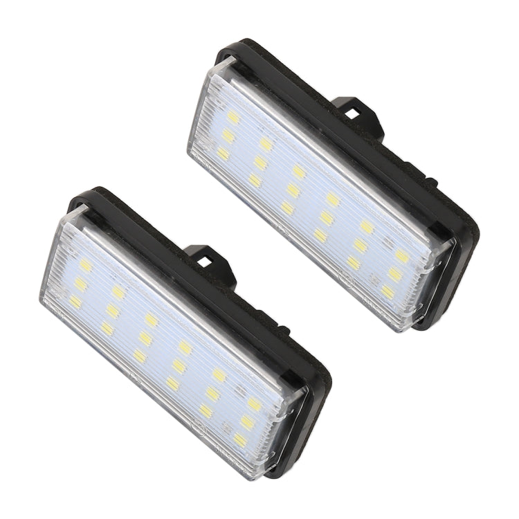 2 PCS DC12V / 1.5W/ 6000K / 100LM Car LED License Plate Light 18LEDs SMD-3528 Lamps for Lexus(White Light) - License Plate Lights by buy2fix | Online Shopping UK | buy2fix