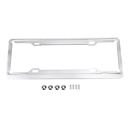 2 PCS Car License Plate Aerospace Aluminum Bracket Frame Holder Stand Mount(Silver) - License Plate Covers & Frames by buy2fix | Online Shopping UK | buy2fix