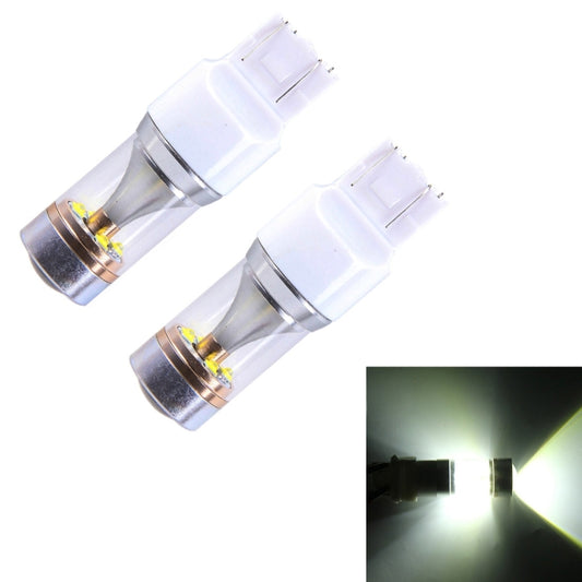 2 PCS T20/7443 350 LM 6000K Dual Wires 30W White Light 6 LED CREE Canbus Car Brake Light Bulb, DC 12V - Brake Lights by buy2fix | Online Shopping UK | buy2fix