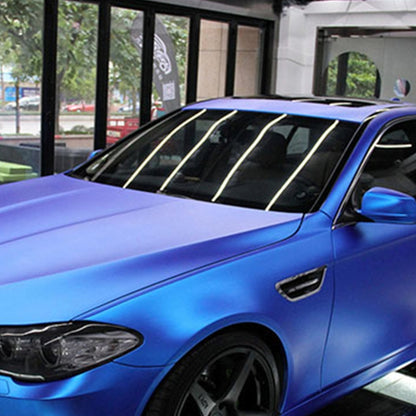 1.52 * 0.5m Waterproof PVC Wire Drawing Brushed Chrome Vinyl Wrap Car Sticker Automobile Ice Film Stickers Car Styling Matte Brushed Car Wrap Vinyl Film (Blue) - Auto Film by buy2fix | Online Shopping UK | buy2fix