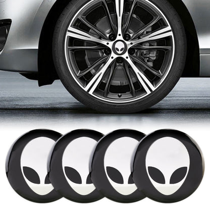 4 PCS Car-Styling Alien Pattern Metal Wheel Hub Decorative Sticker, Diameter: 5.8cm - Decorative Sticker by buy2fix | Online Shopping UK | buy2fix