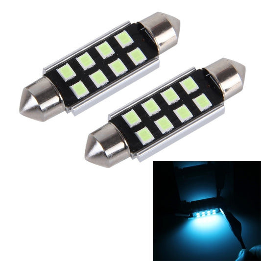 2 PCS DC 12V 2W 36MM 8 SMD-3528 LEDs Bicuspid Port Decoding Car Dome Lamp LED Reading Light(Ice Blue Light) - Dome Lights by buy2fix | Online Shopping UK | buy2fix