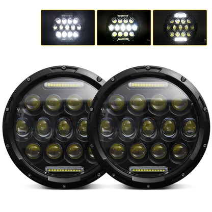 2 PCS 7 inch DC10-48V 36W 6000K Harley Motorcycle Headlight with 12 SMD-5630-LED Lamps and 12 Crystal Lamp Beads(White Light) - Work Lights by buy2fix | Online Shopping UK | buy2fix