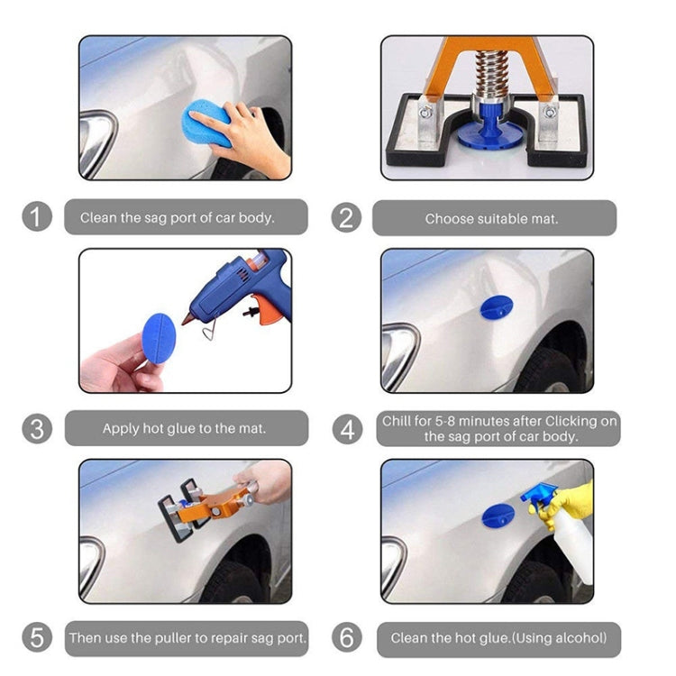 57 in 1 Auto Car Metal PDR Dent Lifter-Glue Puller Tab Hail Removal Paintless Car Dent Repair Tools Kit, with 20W Glue Gun, US Plug or EU Plug - In Car by buy2fix | Online Shopping UK | buy2fix