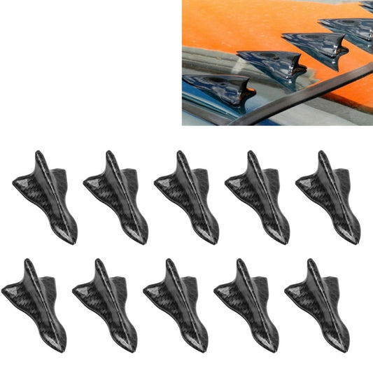 10 PCS Universal Car Carbon Fiber Shark Fin Diffuser Vortex Generator Roof Spoiler - Decorative Sticker by buy2fix | Online Shopping UK | buy2fix