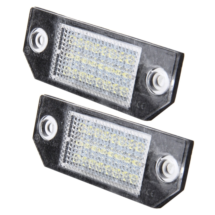 2 PCS License Plate Light with 24  SMD-3528 Lamps for Ford Focus,2W 120LM,6000K, DC12V(White Light) - License Plate Lights by buy2fix | Online Shopping UK | buy2fix