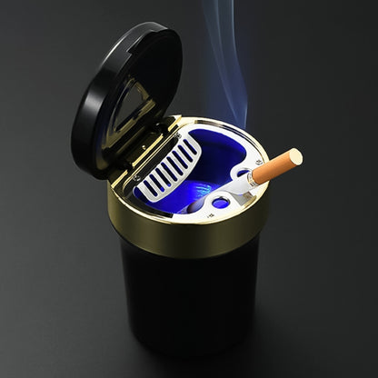 Multi-function Portable Creative LED Car Cigarette Ash Tray Ashtray with Clock(Gold) - Ashtrays by buy2fix | Online Shopping UK | buy2fix