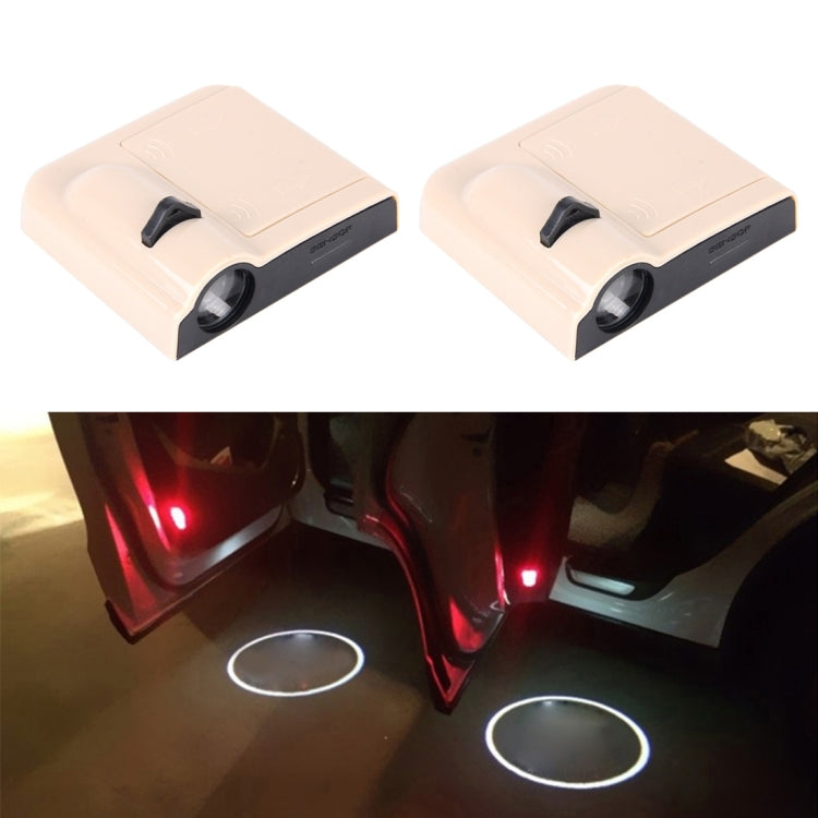 2 PCS LED Ghost Shadow Light, Car Door LED Laser Welcome Decorative Light, Display Logo for MAZDA Car Brand(Khaki) - Door Lights by buy2fix | Online Shopping UK | buy2fix