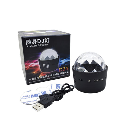 D33 5W USB Charging RGB Car Decoration Portable DJ Light Sound Activated Rotating Strobe Effect Atmosphere Light Star Music Light Lamp, DC 5V - Atmosphere lights by buy2fix | Online Shopping UK | buy2fix