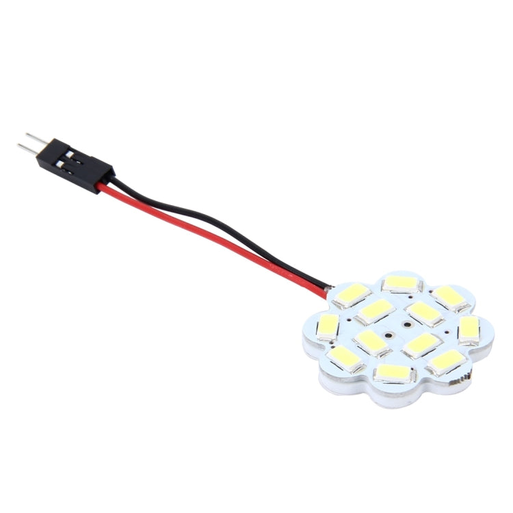 2 PCS 3W 200 LM 6000K Flower Shape Car Auto Interior Doom Reading Light with 12 SMD-5630 LED Lamps Bicuspid and T10 Adapter Cable, DC 12V(White Light) - Dome Lights by buy2fix | Online Shopping UK | buy2fix