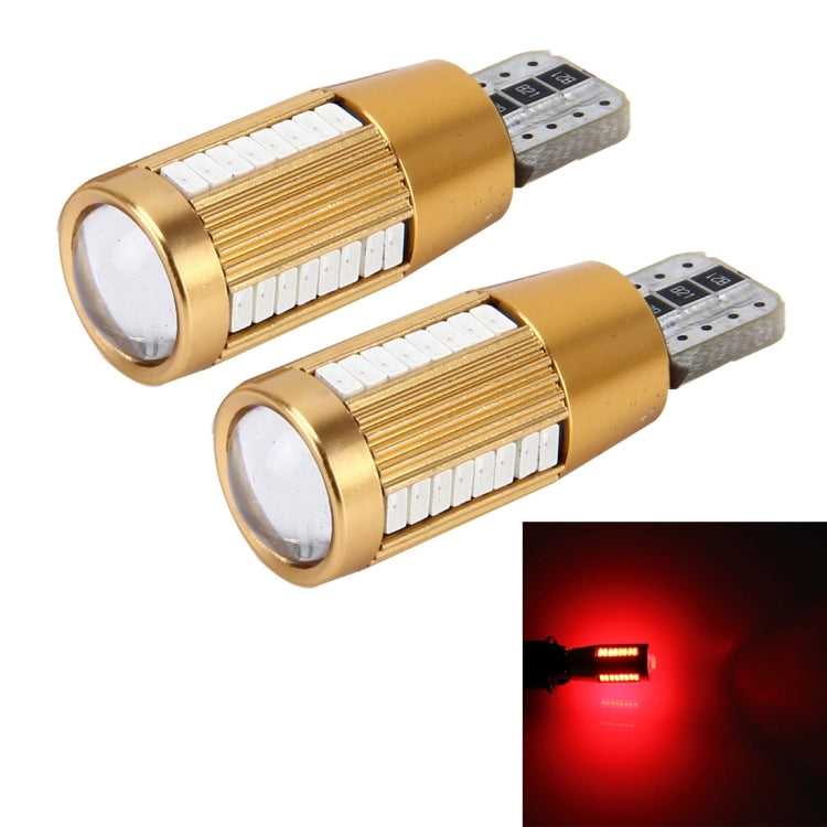 2 PCS T10 2W Constant Current Car Clearance Light with 38 SMD-3014 Lamps, DC 12-16V(Red Light) - In Car by buy2fix | Online Shopping UK | buy2fix