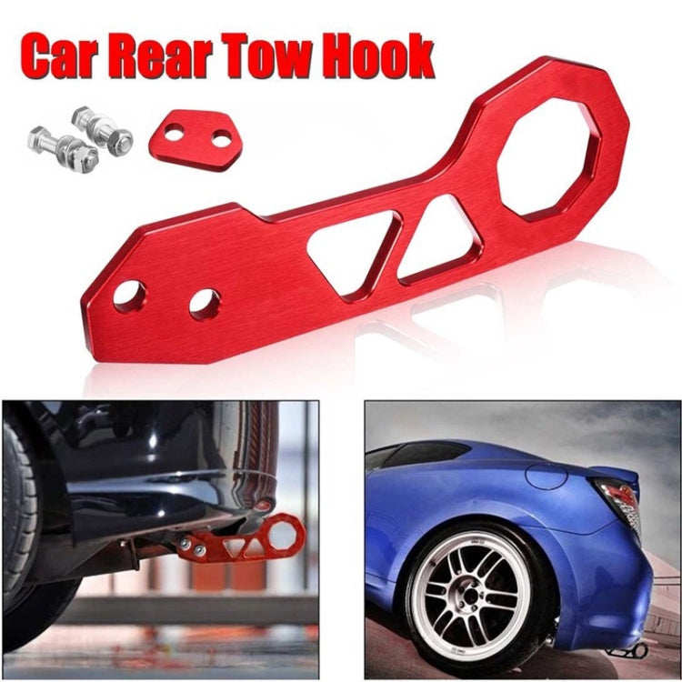 Aluminum Alloy Rear Tow Towing Hook Trailer Ring for Universal Car Auto with 2 x Screw Holes(Black) - In Car by buy2fix | Online Shopping UK | buy2fix