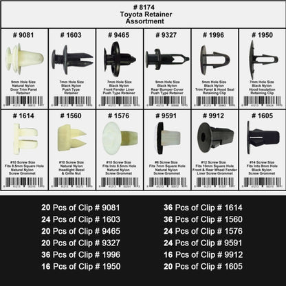 292 PCS Car Retainer Clips Assortment Car Panel Trim Plastic Fasteners Rivet Clips Set - In Car by buy2fix | Online Shopping UK | buy2fix