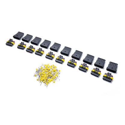 10 Sets 5 Pin Way Sealed Waterproof Electrical Wire Connector Plug Terminal Car Auto Set - In Car by buy2fix | Online Shopping UK | buy2fix