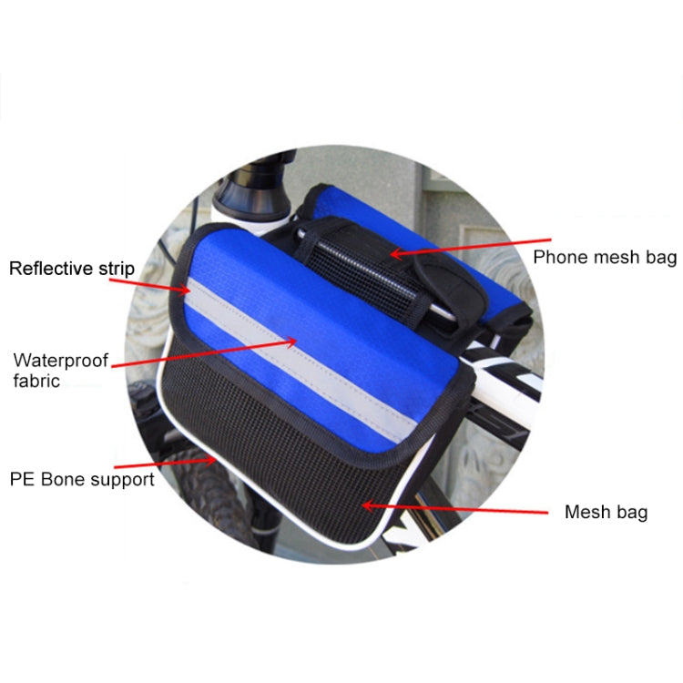Bicycle Phone Bags Mountain Road Bike Front Head Bag Saddle Bag (Blue) - Bicycle Bags by buy2fix | Online Shopping UK | buy2fix