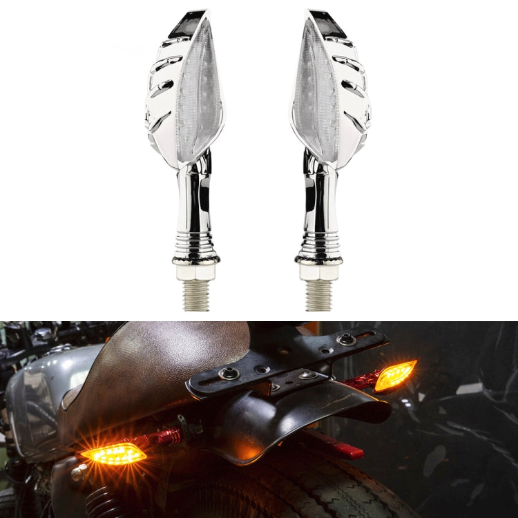 2pcs KC022 Motorcycle 12LEDs Turn Signal Light (Silver) - In Car by buy2fix | Online Shopping UK | buy2fix
