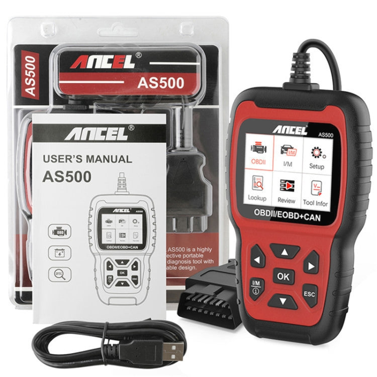 Ancel AS500 OBDII Scanner Engine Reader Car Diagnostics Tool - In Car by buy2fix | Online Shopping UK | buy2fix