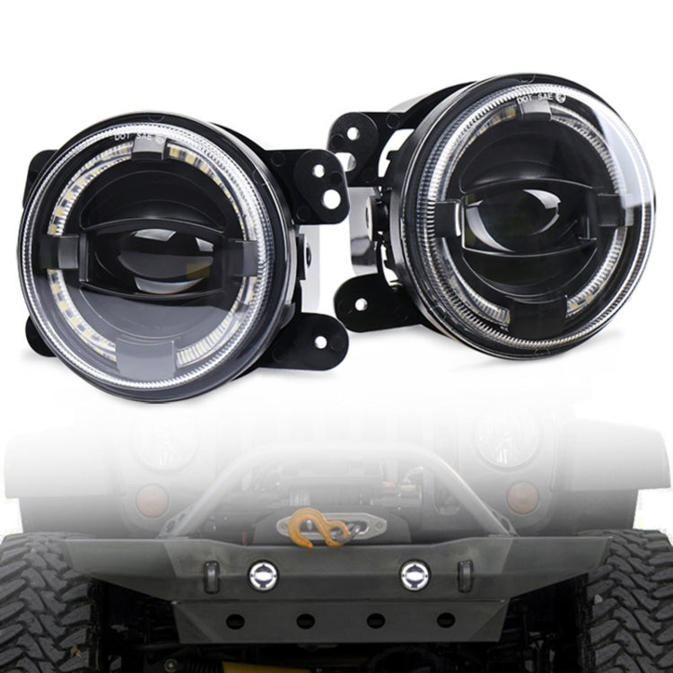 2 PCS 4 inch Car LED Angel Eyes Spotlight Modified Fog Lights for Jeep Wrangler / Dodge / Chrysler PT Cruiser - In Car by buy2fix | Online Shopping UK | buy2fix