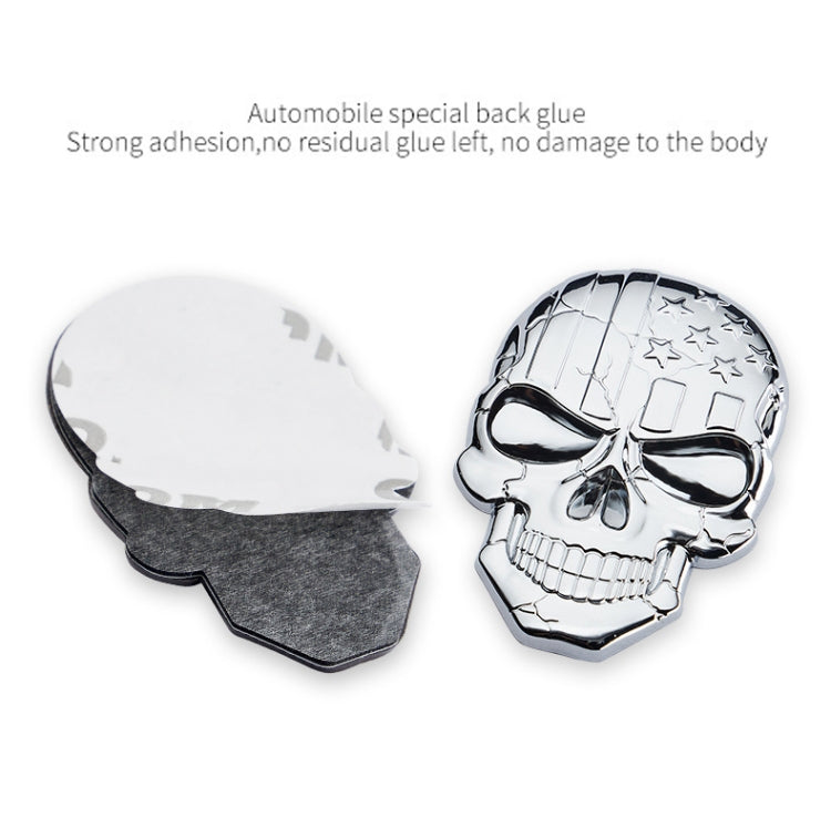 Three-dimensional Devil Skull Metal Plating Car Sticker (Silver) - In Car by buy2fix | Online Shopping UK | buy2fix