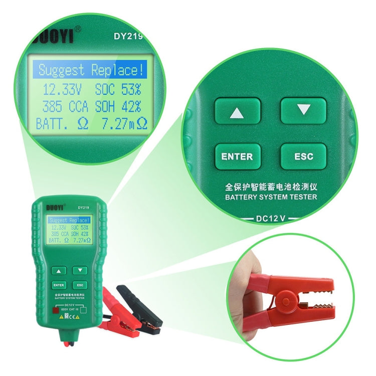 DUOYI DY219A Car 12V / 24V Digital Battery Analyzer Fault Diagnostic Device - Electronic Test by DUOYI | Online Shopping UK | buy2fix