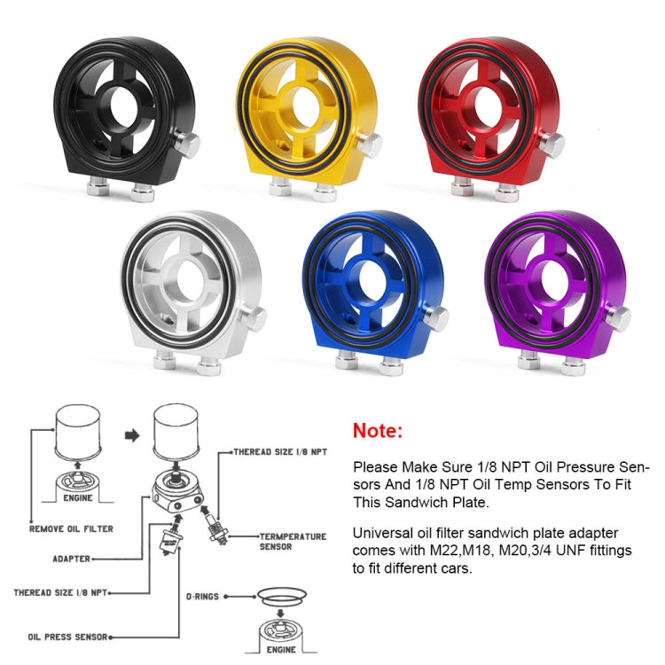 Car Modification Oil Temperature and Oil Pressure Gauge Adapter (Blue) - In Car by buy2fix | Online Shopping UK | buy2fix