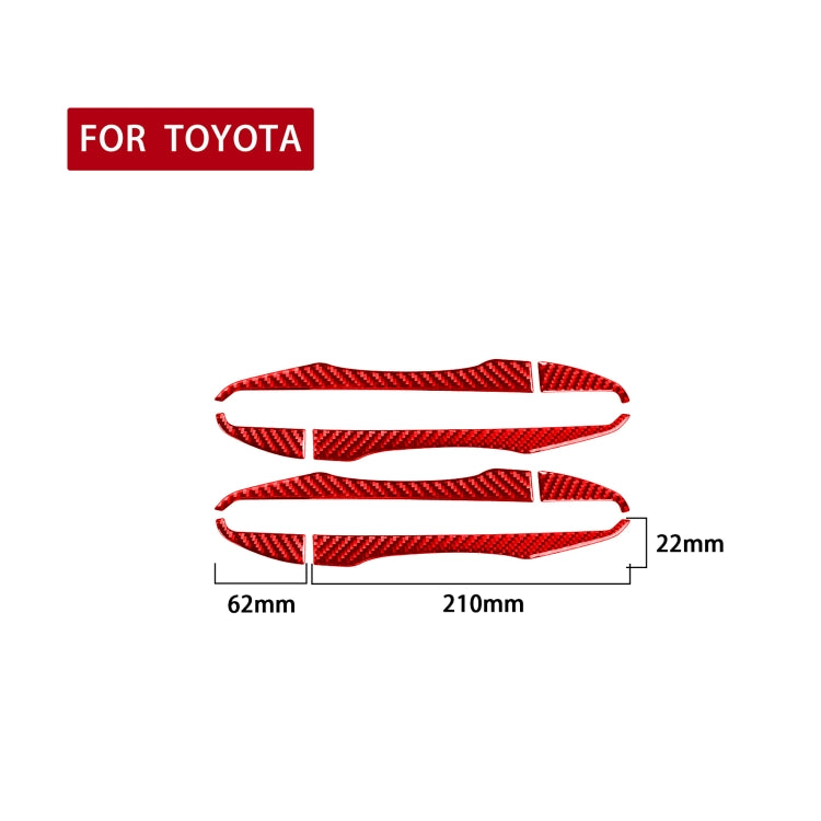 8 PCS / Set Carbon Fiber Car Outer Handle Decorative Sticker for Toyota Corolla 2014-2018,Left and Right Drive Universal(Red) - In Car by buy2fix | Online Shopping UK | buy2fix