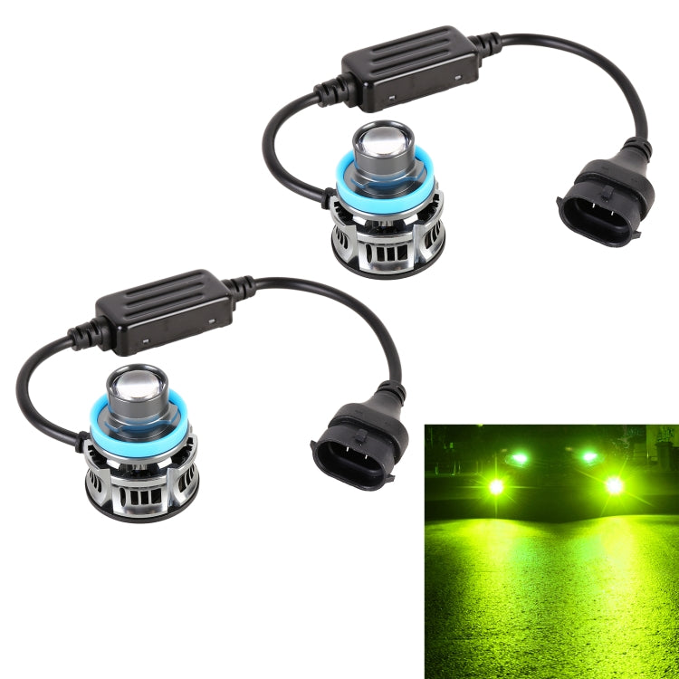 1 Pair H11 27W / DC12V Car Aluminum Alloy Flashing LED Headlight (Lime Green) - In Car by buy2fix | Online Shopping UK | buy2fix