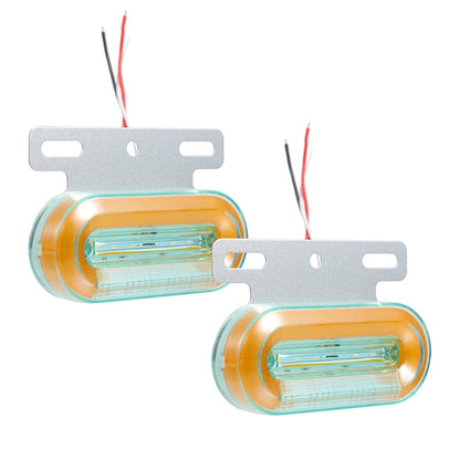 2 PCS 24V 12LED Car Oval Side Lamp (White Light) - In Car by buy2fix | Online Shopping UK | buy2fix