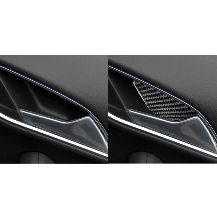 4 PCS / Set Carbon Fiber Car Inner Door Bowl Decorative Sticker for Audi Q3 2013-2018,Left and Right Drive Universal - In Car by buy2fix | Online Shopping UK | buy2fix