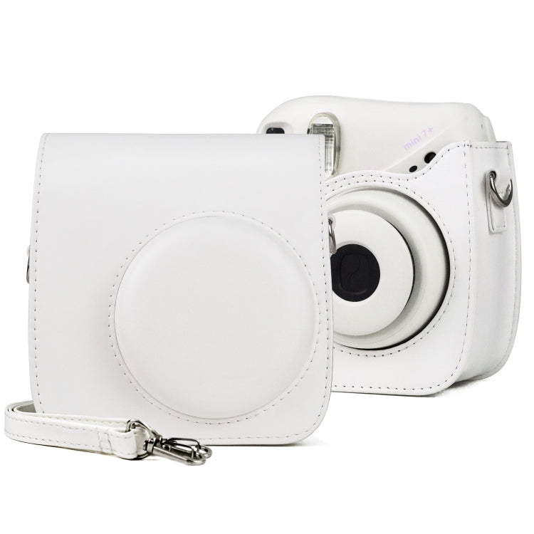 Retro Full Body PU Leather Case Camera  Bag with Strap for FUJIFILM instax mini 7+ (White) - Camera Accessories by buy2fix | Online Shopping UK | buy2fix